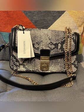 BRAHMIN  Rosa Black Spark Crossbody NWT, COA, and Dust Bag